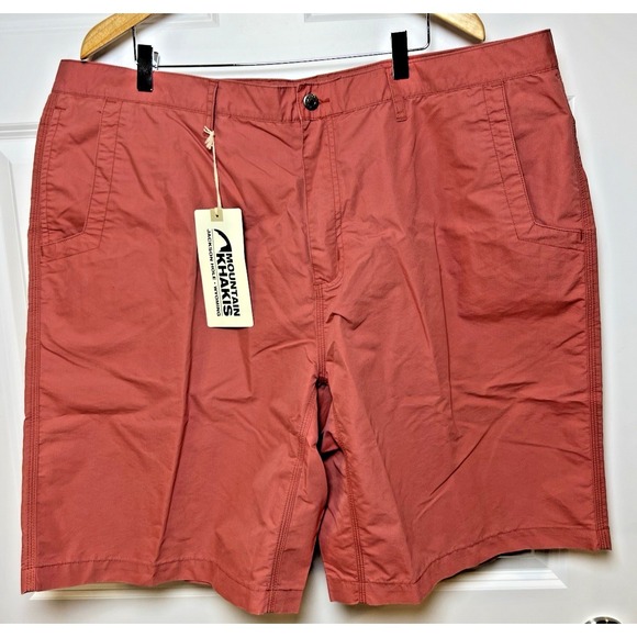 Mountain Khakis Other - Mountain Khakis Mens Poplin Shorts Rose 44x10 Relaxed‎ Fit NWT Cotton Poly Golf